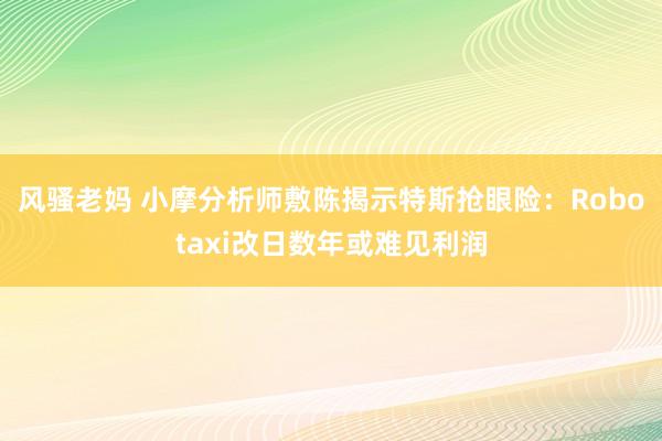 风骚老妈 小摩分析师敷陈揭示特斯抢眼险：Robotaxi改日数年或难见利润