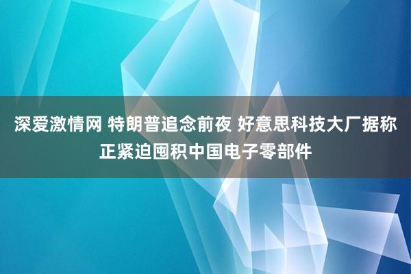 深爱激情网 特朗普追念前夜 好意思科技大厂据称正紧迫囤积中国电子零部件